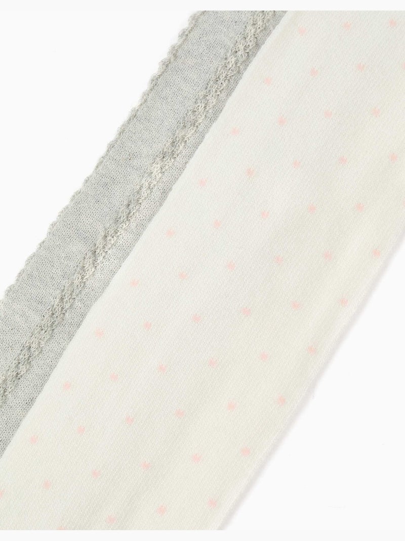 Lot de 2 collants à pois/maille torsadée Multicolore - Kiabi