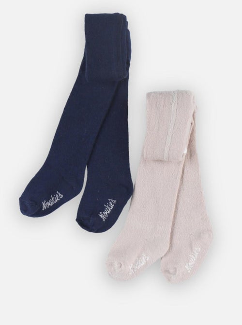 Lot de 2 collants, beige/bleu Noukie's - Kiabi