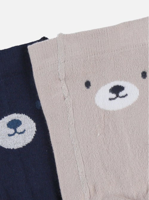 Lot de 2 collants, beige/bleu Noukie's - Kiabi