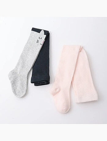 Lot de 2 Collants Chat Enfants Fille