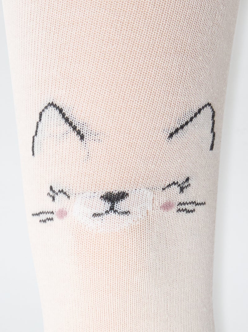 Lot de 2 collants 'chat' Violet - Kiabi