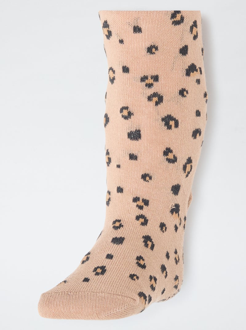 Lot de 2 collants chaud jersey Marron - Kiabi