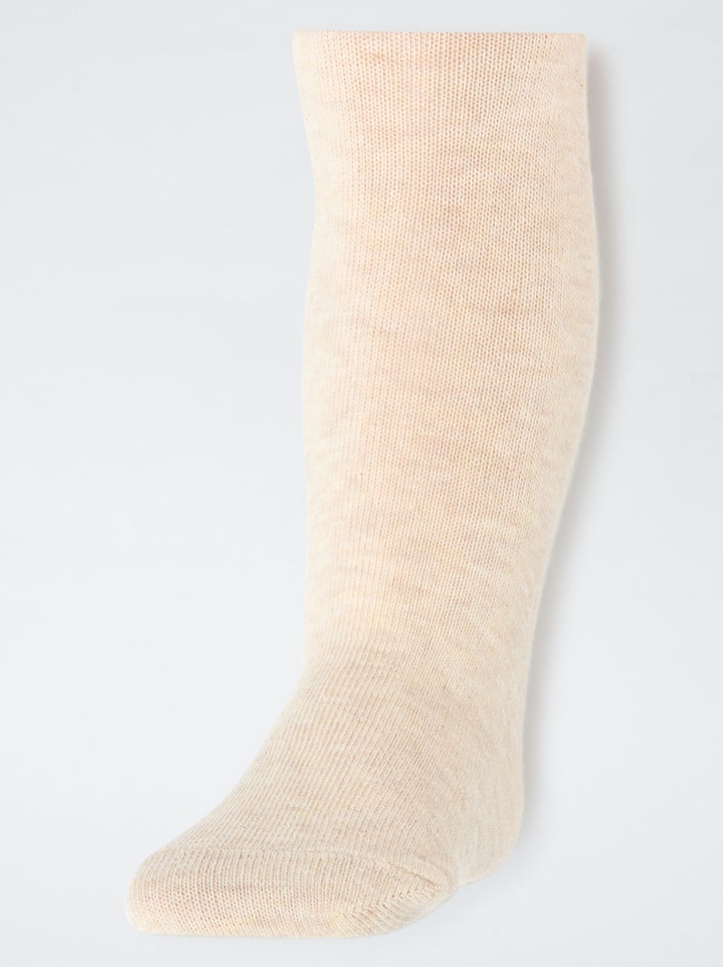 Lot de 2 collants chaud jersey Marron - Kiabi