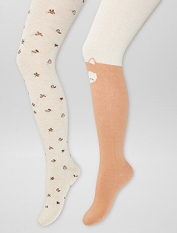 Lot de 2 collants chauds  'animaux'