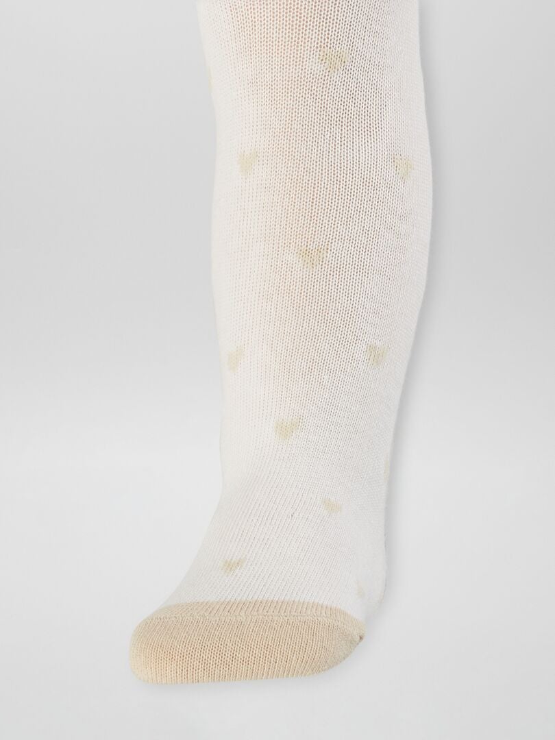 Lot de 2 paires de chaussettes antidérapantes - Blanc/beige - Kiabi - 4.00€
