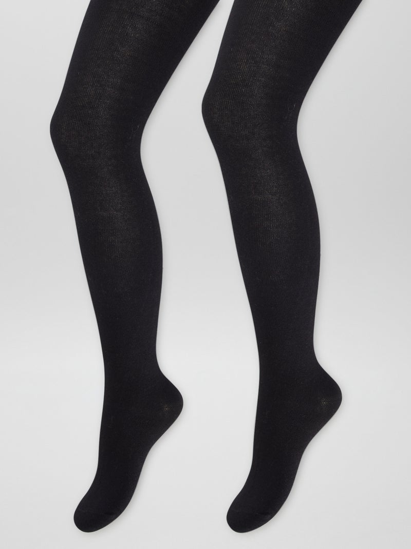 Lot de 2 collants chauds Noir - Kiabi