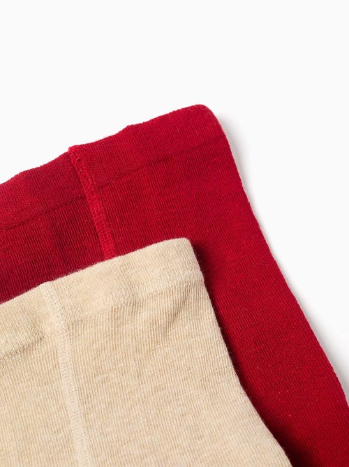 Lot de 2 collants côtelés/à motif - Kiabi