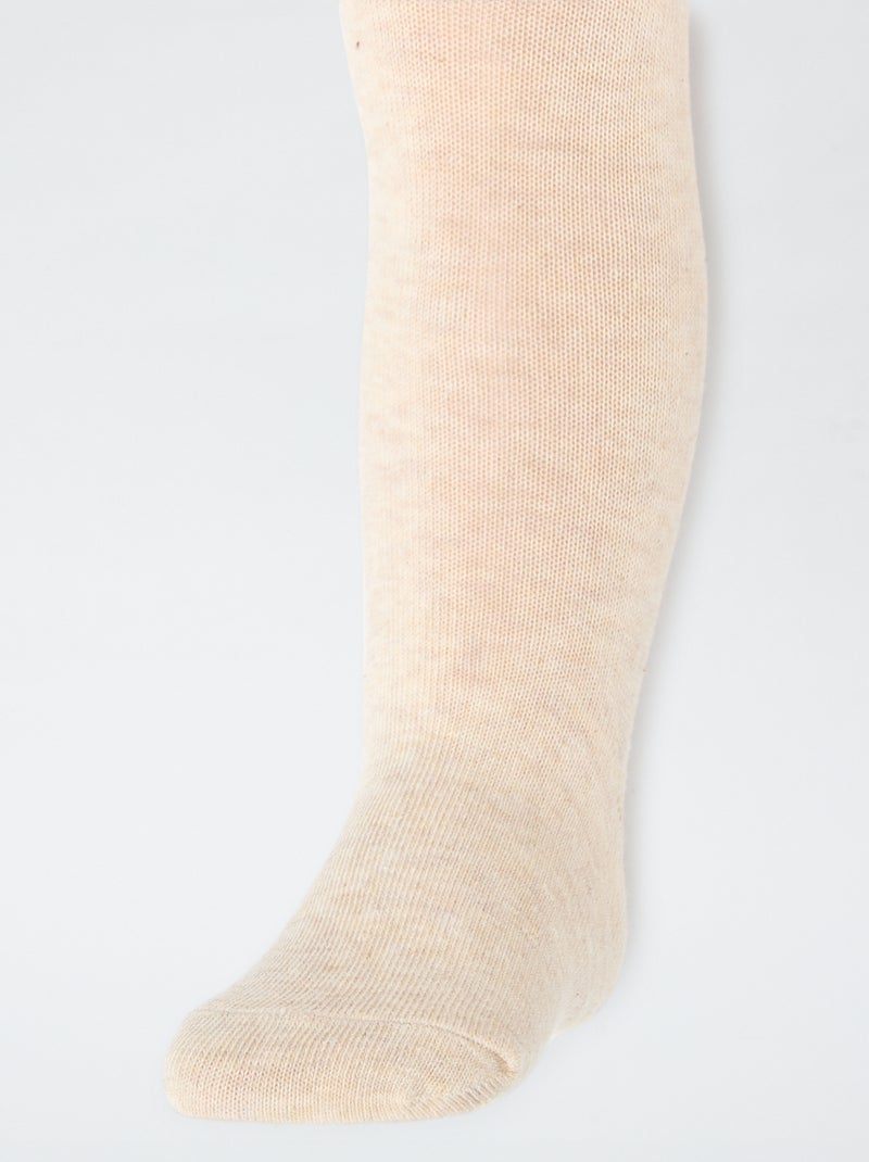 Lot de 2 collants en jersey uni Beige - Kiabi