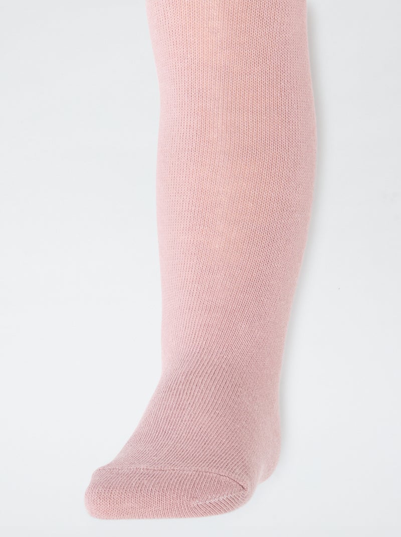 Lot de 2 collants en jersey uni Rose - Kiabi