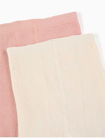 Lot de 2 collants en maille unie/ajourée