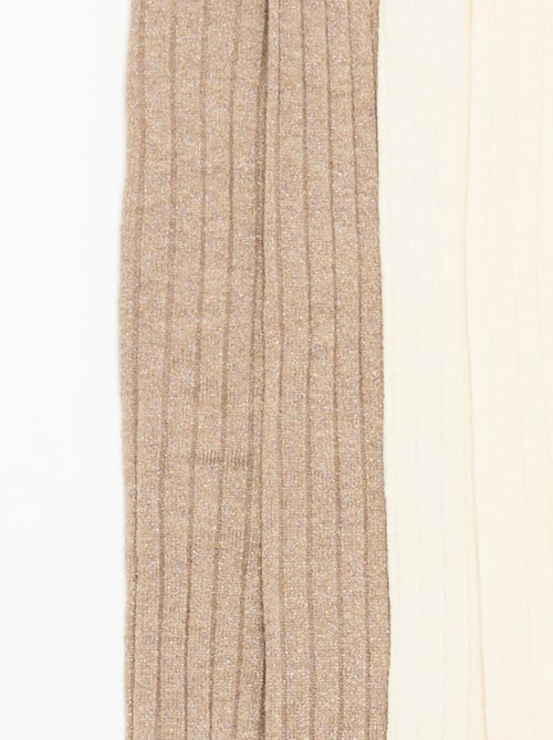 Lot de 2 collants en matière côtelée - Kiabi