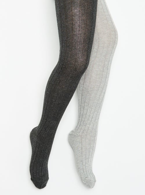 Lot de 2 collants en matière côtelée - Kiabi Lot de 2 collants en matière côtelée - Kiabi