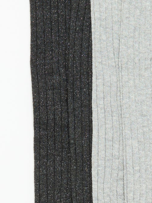 Lot de 2 collants en matière côtelée - Kiabi Lot de 2 collants en matière côtelée - Kiabi