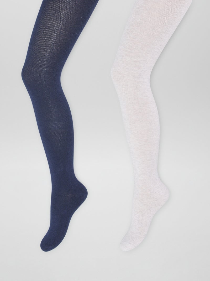 Lot de 2 collants Gris/bleu - Kiabi