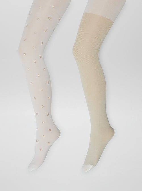 Lot de 2 collants légers fantaisie - Kiabi