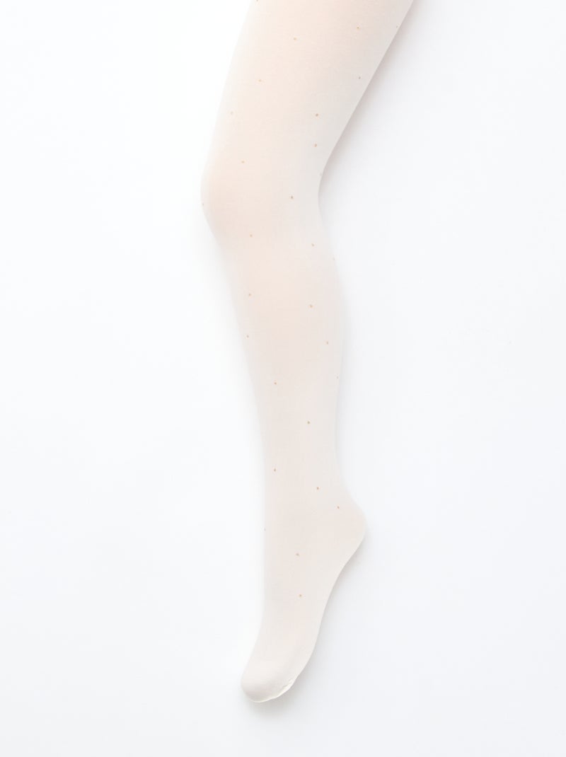 Lot de 2 collants légers fantaisie Blanc - Kiabi