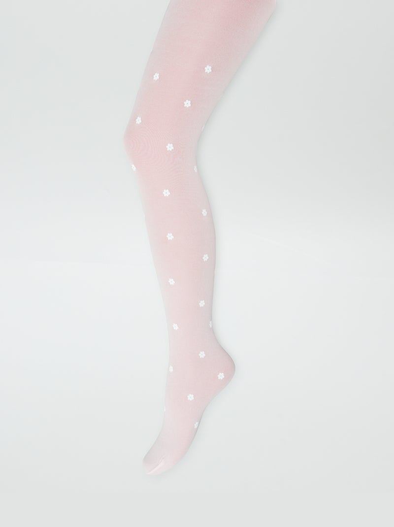 Lot de 2 collants légers fantaisie BLANC - Kiabi