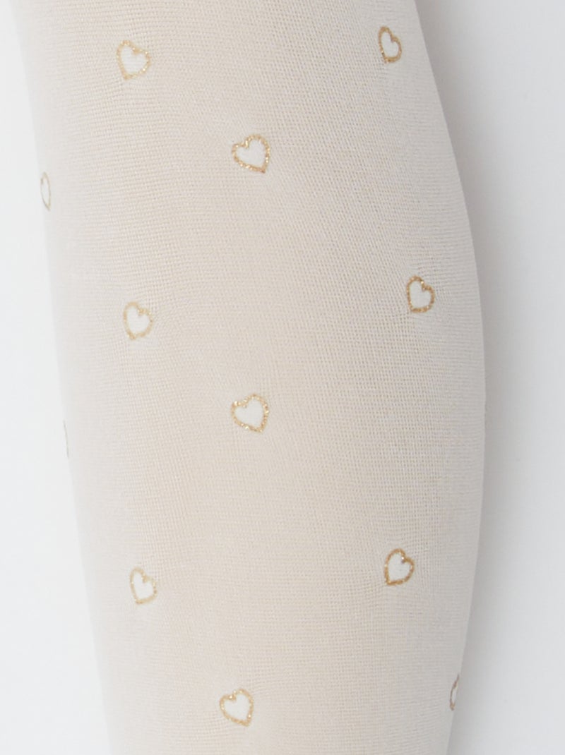 Lot de 2 collants légers fantaisie Doré - Kiabi