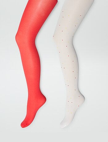 Lot de 2 collants légers fantaisie