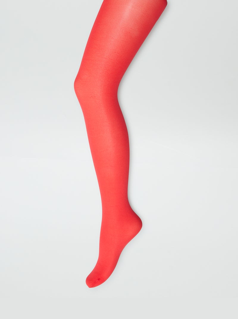 Lot de 2 collants légers fantaisie Rouge - Kiabi