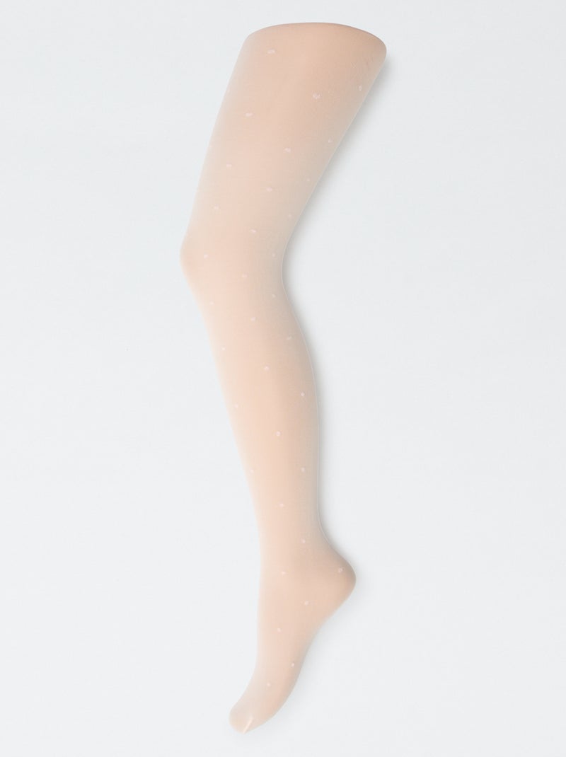Lot de 2 collants légers imprimés Blanc/rose - Kiabi