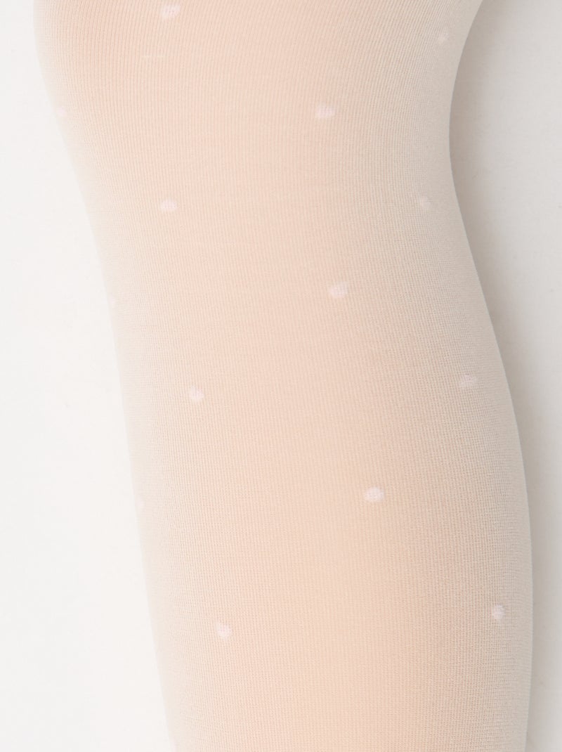 Lot de 2 collants légers imprimés Blanc/rose - Kiabi