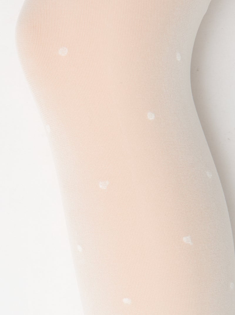 Lot de 2 collants légers imprimés Blanc/rose - Kiabi