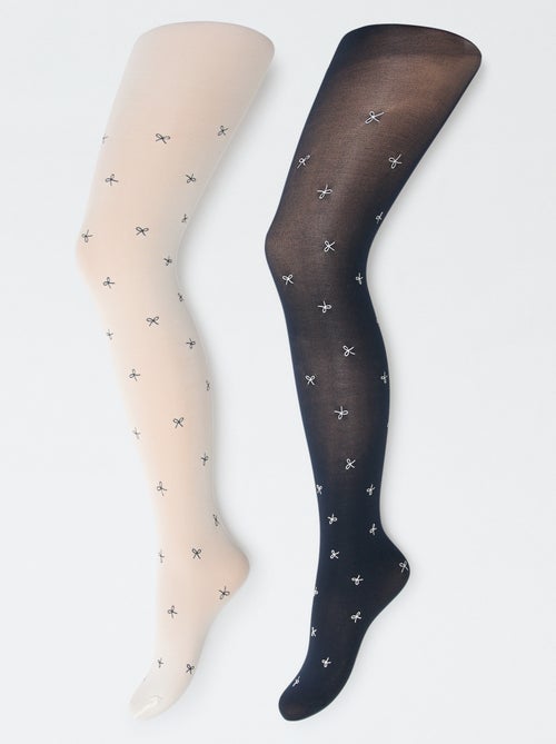 Lot de 2 collants légers imprimés - Kiabi Lot de 2 collants légers imprimés - Kiabi