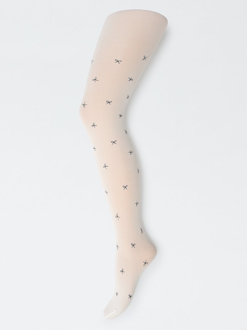 Lot de 2 collants légers imprimés Bleu marine/blanc - Kiabi