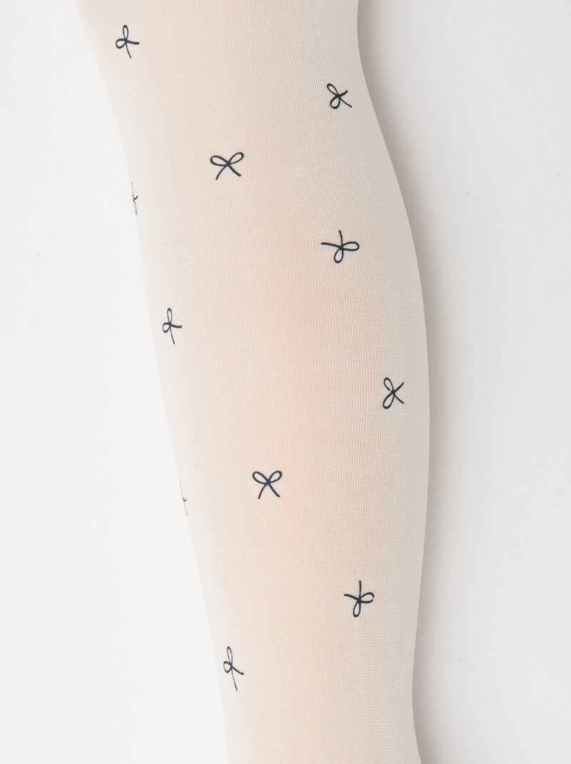 Lot de 2 collants légers imprimés Bleu marine/blanc - Kiabi
