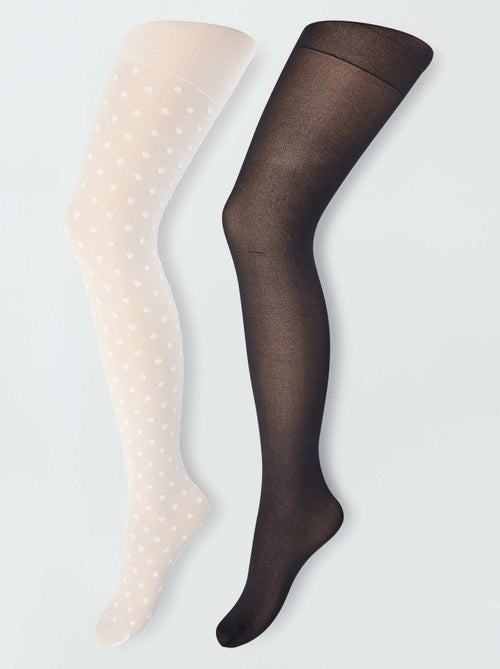 Lot de 2 collants maille fantaisie - Kiabi