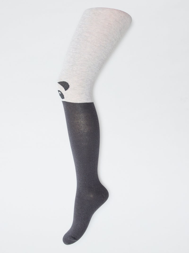 Lot de 2 collants 'panda' Noir - Kiabi