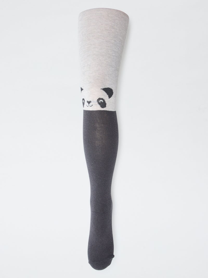Lot de 2 collants 'panda' Noir - Kiabi