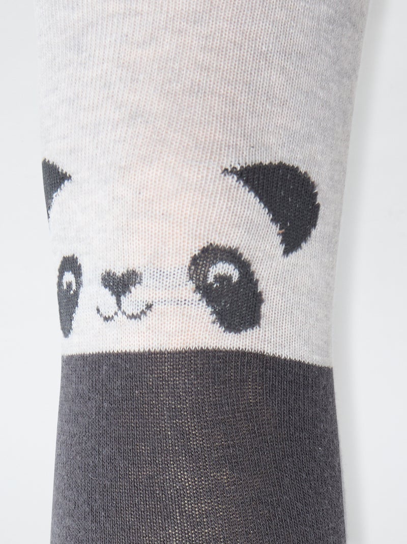 Lot de 2 collants 'panda' Noir - Kiabi