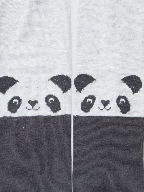 Lot de 2 collants 'panda' - Kiabi