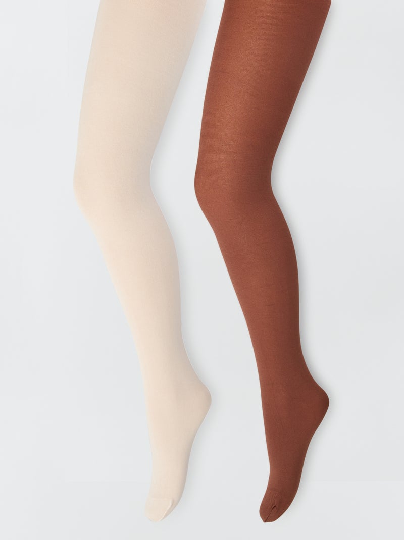 Lot de 2 collants Rose/marron - Kiabi