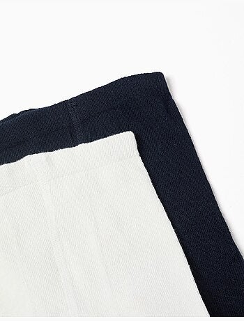 Lot de 2 collants unis/à motif