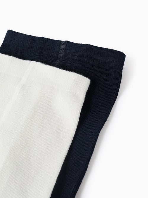 Lot de 2 collants unis/à motif - Kiabi