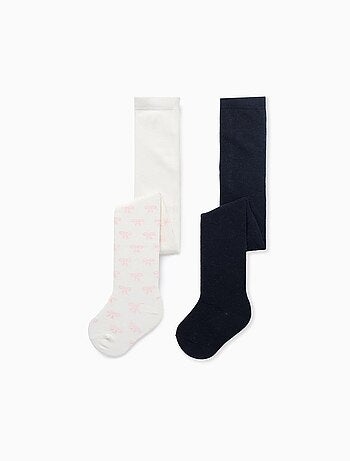 Lot de 2 collants unis/à motif