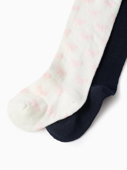 Lot de 2 collants unis/à motif - Kiabi
