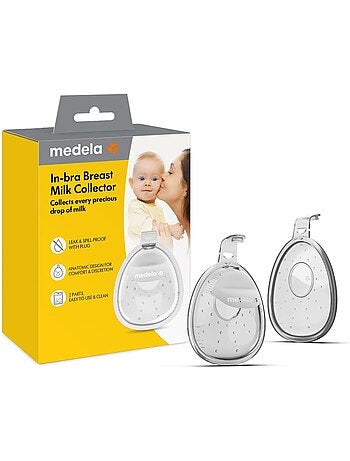 Lot de 2 Coupelles recueil lait maternel MEDELA - Coquilles d'Allaitement Discrètes en Silicone sans