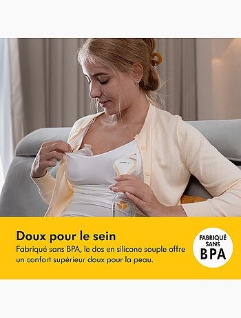 Lot de 2 Coupelles recueil lait maternel MEDELA - Coquilles d'Allaitement Discrètes en Silicone sans