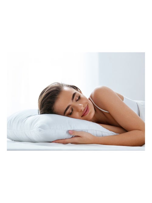 Lot de 2 Coussin Blancs, Fibres Creuses Moelleuses, pour Canapé, Lit ou Décoration - Kiabi