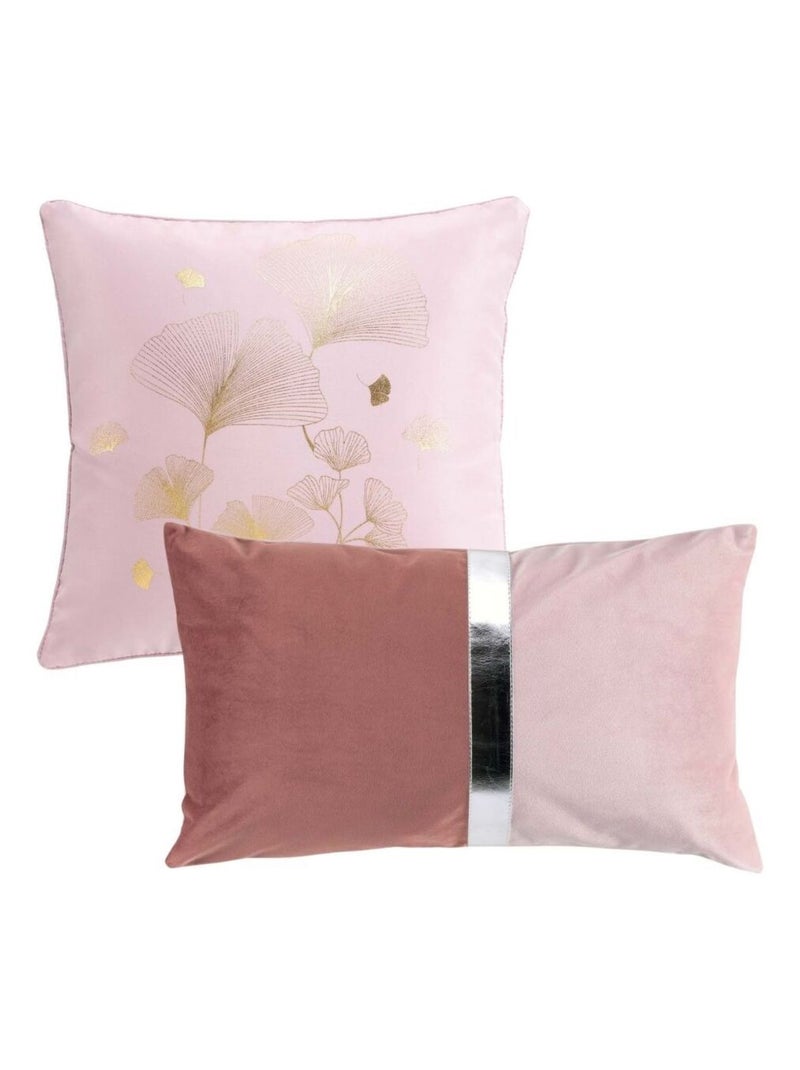 Lot de 2 coussins Bloomy Blushy Rose - Kiabi