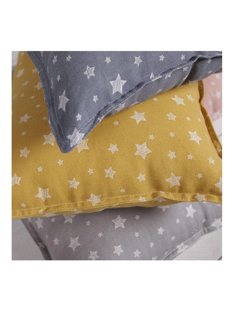Lot de 2 Coussins décoration coton imprimé étoiles STELLA Bleu - Kiabi