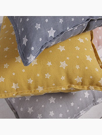 Lot de 2 Coussins décoration coton imprimé étoiles STELLA