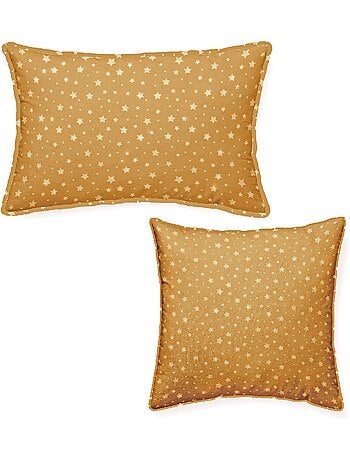 Lot de 2 Coussins décoration coton imprimé étoiles STELLA