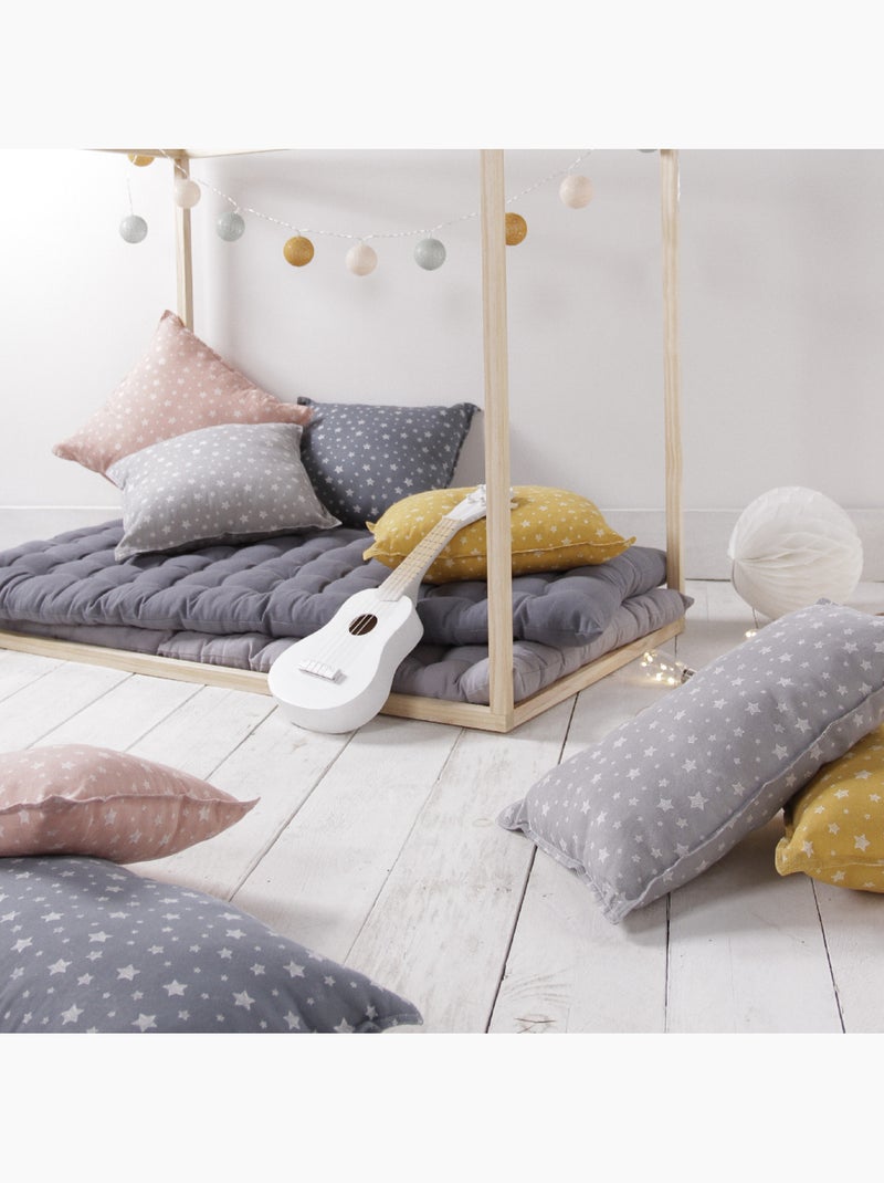 Lot de 2 Coussins décoration coton imprimé étoiles STELLA Jaune - Kiabi