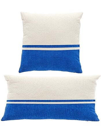 Lot de 2 coussins déhoussables bicolores SUMMER