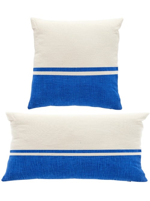 Lot de 2 coussins déhoussables bicolores SUMMER - Kiabi